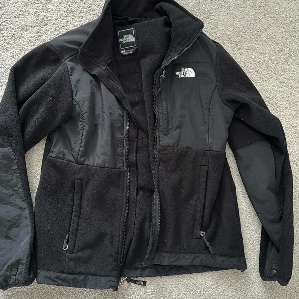 Northface women’s fleece zip jacket black size large